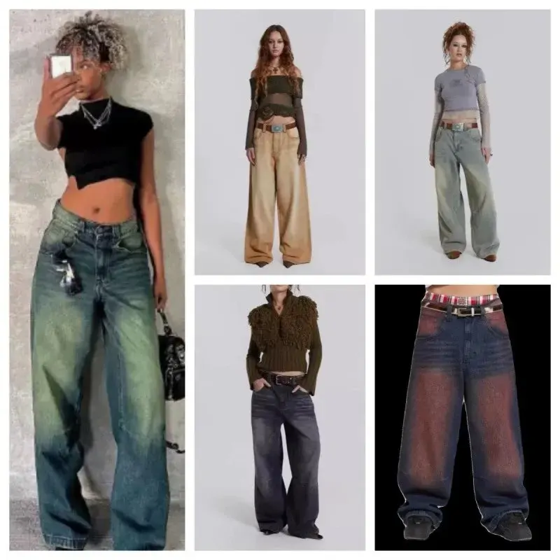Wide-leg jeans styling views