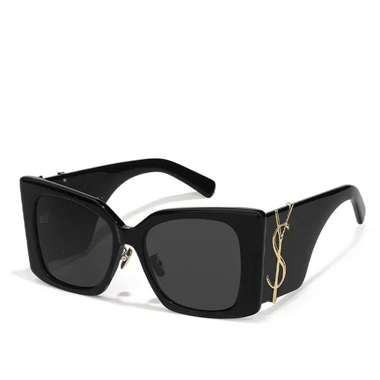 Black square sunglasses isolated on white on a verified product page